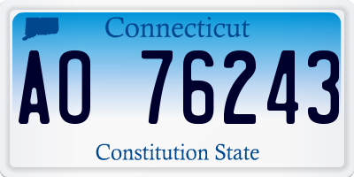 CT license plate AO76243