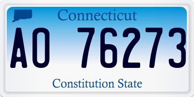 CT license plate AO76273