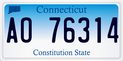 CT license plate AO76314