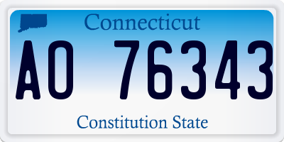 CT license plate AO76343