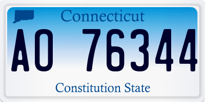 CT license plate AO76344