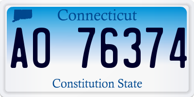 CT license plate AO76374