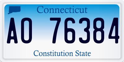 CT license plate AO76384