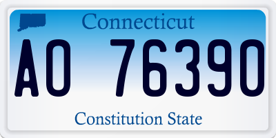CT license plate AO76390