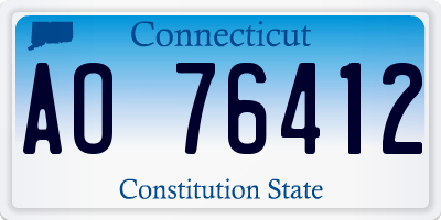 CT license plate AO76412