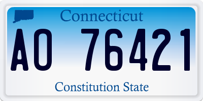 CT license plate AO76421
