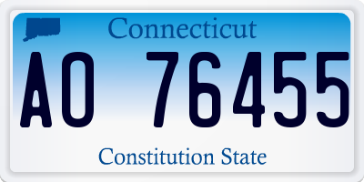 CT license plate AO76455