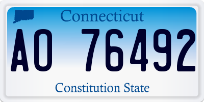 CT license plate AO76492