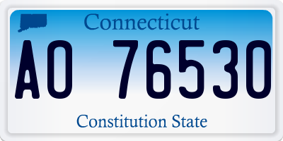 CT license plate AO76530