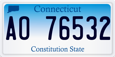 CT license plate AO76532