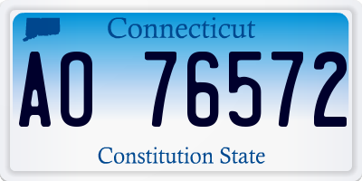 CT license plate AO76572