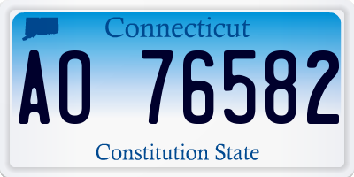 CT license plate AO76582