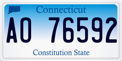 CT license plate AO76592