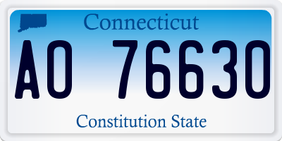 CT license plate AO76630