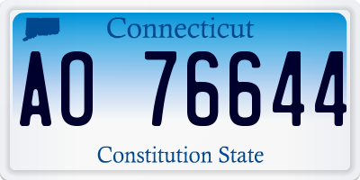CT license plate AO76644
