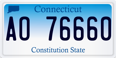 CT license plate AO76660