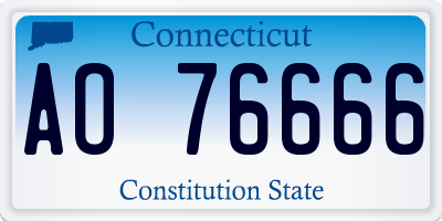 CT license plate AO76666
