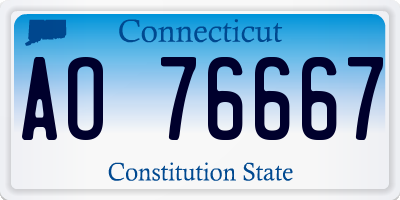 CT license plate AO76667