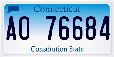CT license plate AO76684