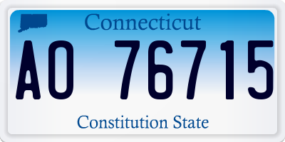 CT license plate AO76715
