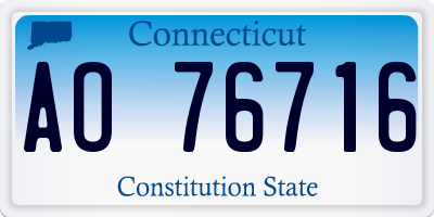 CT license plate AO76716