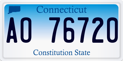 CT license plate AO76720