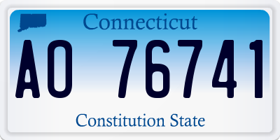 CT license plate AO76741