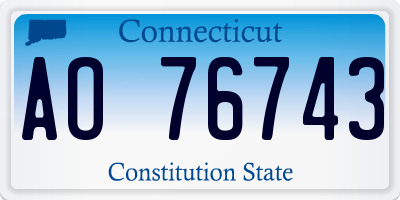 CT license plate AO76743