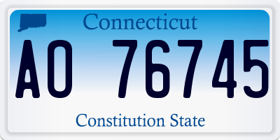 CT license plate AO76745