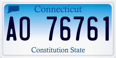 CT license plate AO76761