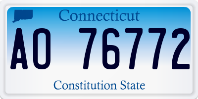 CT license plate AO76772