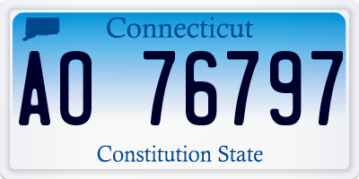 CT license plate AO76797