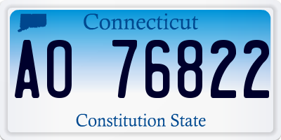 CT license plate AO76822