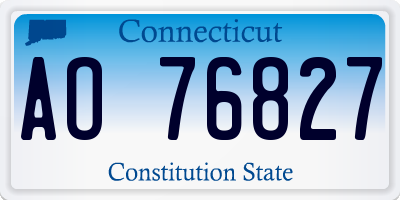 CT license plate AO76827