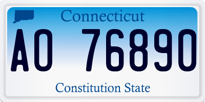 CT license plate AO76890