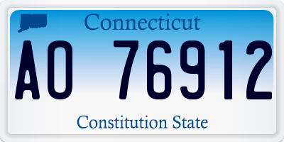 CT license plate AO76912