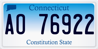 CT license plate AO76922