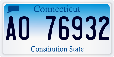 CT license plate AO76932