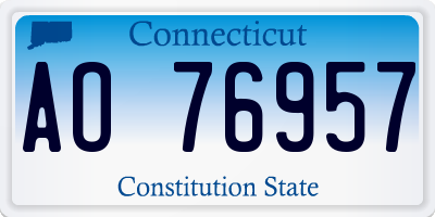 CT license plate AO76957