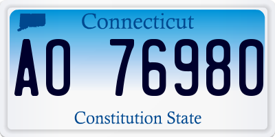 CT license plate AO76980