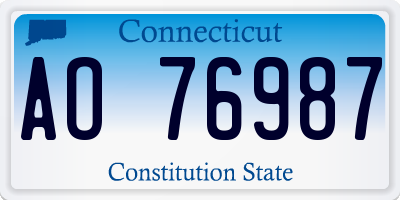 CT license plate AO76987