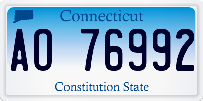 CT license plate AO76992