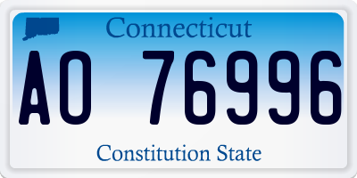CT license plate AO76996
