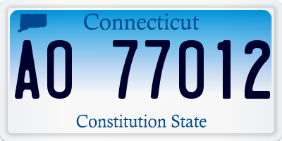 CT license plate AO77012