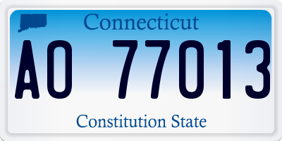 CT license plate AO77013