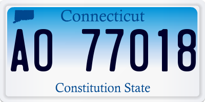 CT license plate AO77018