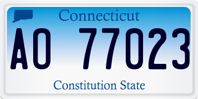 CT license plate AO77023