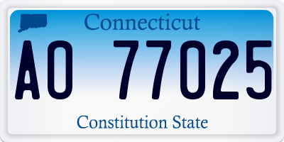 CT license plate AO77025