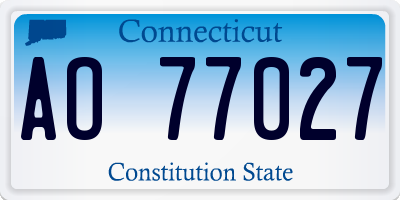 CT license plate AO77027