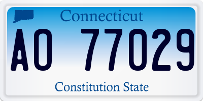 CT license plate AO77029